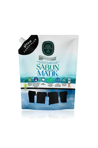 2 ADET  Doğal Zeytinyağı İçerikli Çamaşır Yıkama Sıvısı Siyahlar 1,5 Lt Doypack ürün görseli 1
