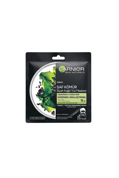 2 ADET  Garnier Kağıt Maske Saf Kömür Gözenek Sıkılaştırıcı ürün görseli 1