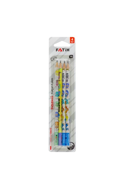 2 ADET  Fatih Desenli Kurşun Kalem 4'lü ürün görseli 1