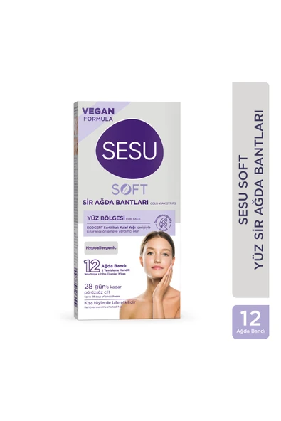 3 ADET  Sesu Yüz Ağda Bandı Soft 12'li ürün görseli 1