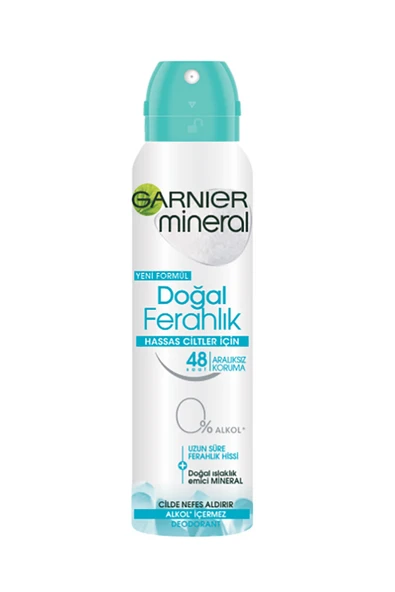 2 ADET  Garnier Mineral Deodorant Doğal Ferahlık Sprey Kadın 150 ml ürün görseli 1