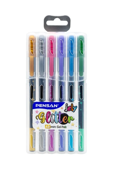 2 ADET  Pensan 6'lı Jelly Glitter Simli Jel Kalem ürün görseli 1