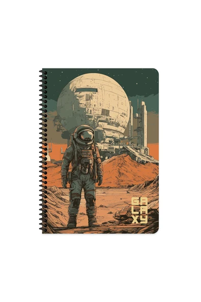 2 ADET  Keskin A4 80 Yp.Kar. PP Kp.Spiralli Galaxy Defter ürün görseli 1
