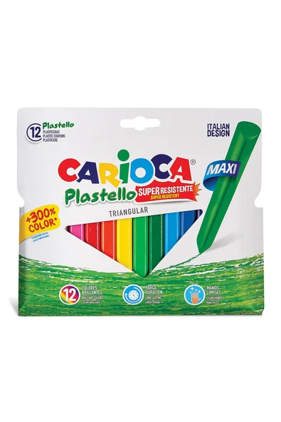 2 ADET  Carioca Jumbo Üçgen Elleri Kirletmeyen Pastel Boyama Kalemi 12li ürün görseli 1