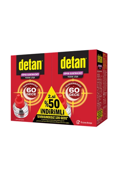 2 ADET  Detan Elektro Likit Sinekkovar Yedek 60 Gece 2.si %50 İndirimli ürün görseli 1