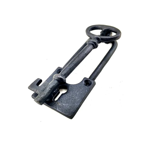 Antika Tarz Dekoratif Pirinç Anahtar Kapı Tokmağı, Taktak - 170x60mm, Oksit ürün görseli 1