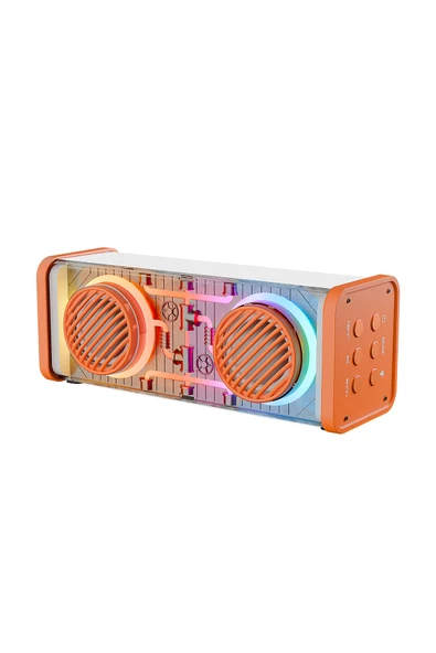 2 ADET  Mikado MD-56BT Turuncu Beyaz AUX + USB + Bluetooth Destekli 10W 1500mAh Taşınabilir Speaker ürün görseli 1