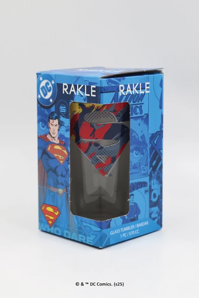 2 ADET  Rakle Superman Meşrubat Bardağı 570 cc - Resim 2