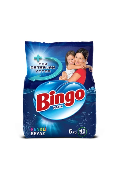 2 ADET  Bingo Çamaşır Deterjanı 6 kg Beyaz + Renkli ürün görseli 1