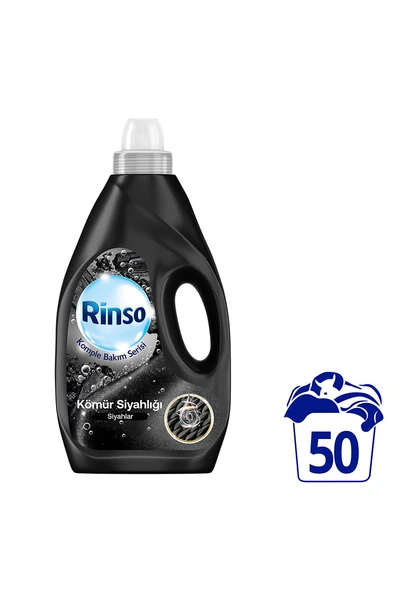 2 ADET  Rinso Sıvı Bakım Deterjanı Kömür Siyahlığı 50 Yıkama 3000 ml ürün görseli 1
