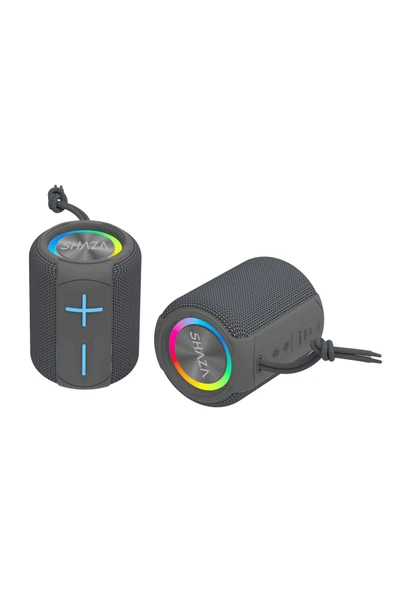 2 ADET  SHAZA Taşınabilir Bluetooth Hoparlör IPX6 Suya Dayanıklı - 6W Ses Çıkışı Gri ürün görseli 1