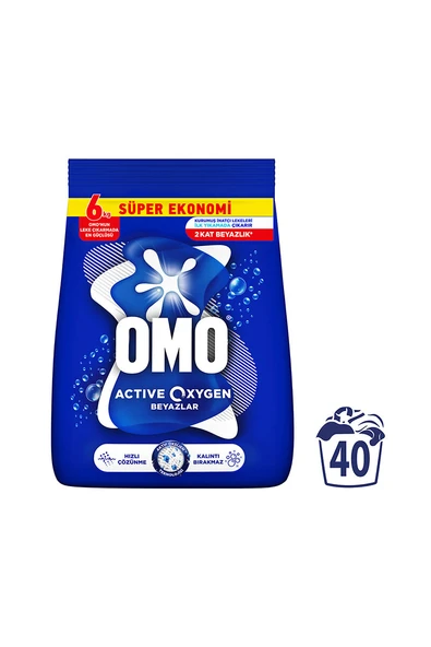 2 ADET  Omo 6 kg Active Oxygen Toz Deterjan Beyaz ürün görseli 1