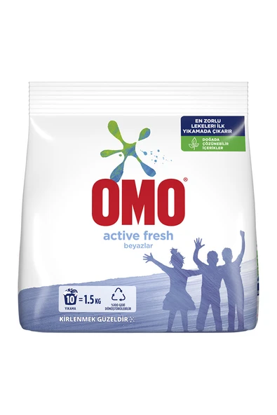 2 ADET  Omo Çamaşır Deterjanı 1,5 kg Active Fresh Beyazlar ürün görseli 1