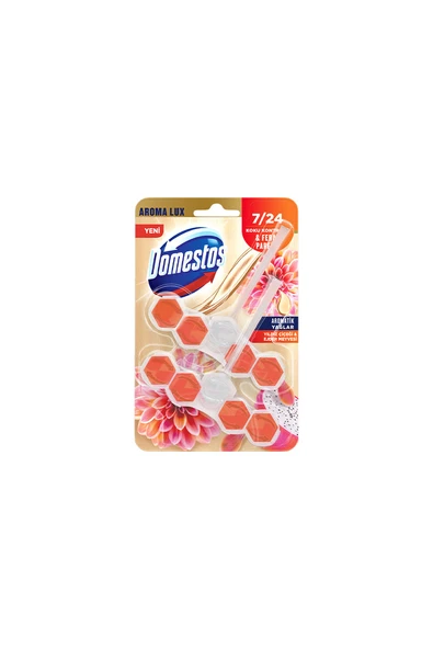 2 ADET  Domestos Wc Blok Yıldız Çiçeği ve Ejder Meyvesi Lux 2x5'li ürün görseli 1