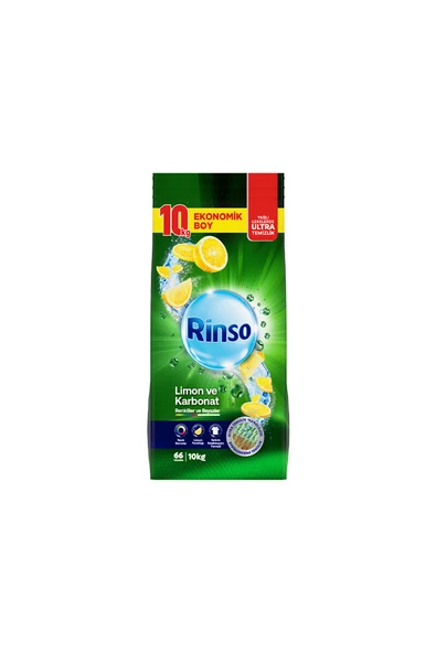 2 ADET  Rinso Toz Deterjan 10 kg Renkli + Beyaz Limon Karbonat ürün görseli 1
