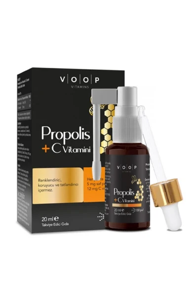 2 ADET  VOOP Propolis ve Vitamin C İçeren Takviye Edici Gıda 20ml ürün görseli 1