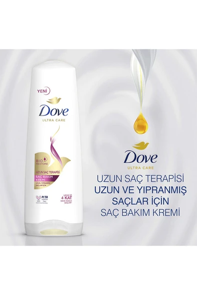 2 ADET  Dove Saç Kremi Uzun Saç Terapisi 350 ml ürün görseli 1