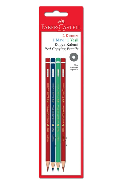 Faber Castell 4'lü Karışık Kopya Kalemi (2 Kırmızı + 1 Mavi + 1 Yeşil) ürün görseli 1