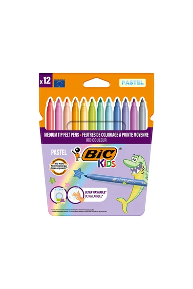 Bıc Kıd Couleur Kecelı Kalem Pastel Renkler 12 Renk ürün görseli 1