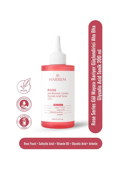 Rose Series Gül Mayası Bariyer Güçlendirici Aha Bha Glycolic Acid Tonik 200 ML ürün görseli 1