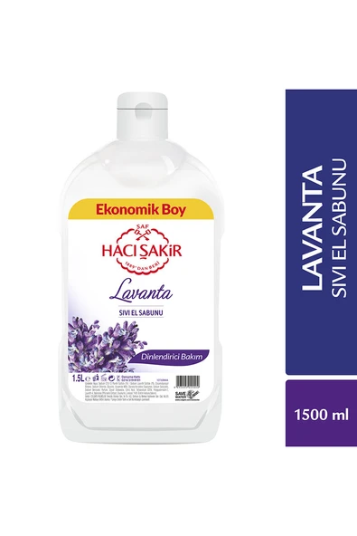 2 ADET  Hacı Şakir Sıvı Sabun Lavanta 1500 ml ürün görseli 1
