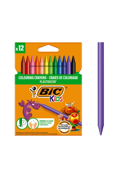 BIC Kids Plastidecor Pastel Boya Kalemi 12'li Kutu ürün görseli 1