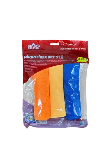 Magic Dose 3'lü Mikrofiber Bez 30x30 FA1-986 ürün görseli 1