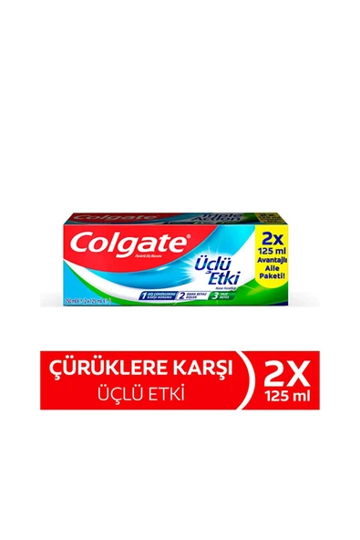 2 ADET  Colgate Üçlü Etki Diş Macunu 2'li 125 ml - Resim 2