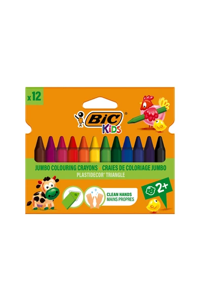 BIC Kids Plastidecor Üçgen Pastel Boya Kalemi 12'li Kutu ürün görseli 1