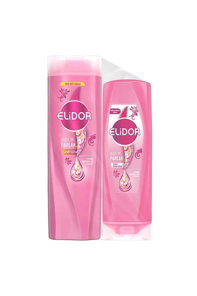 Elidor Güçlü Parlak Şampuan 400 ml + Saç Bakım Kremi 200 ml ürün görseli 1