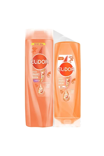 Elidor Onarıcı Şampuan 400 ml + Saç Bakım Kremi 200 ml ürün görseli 1