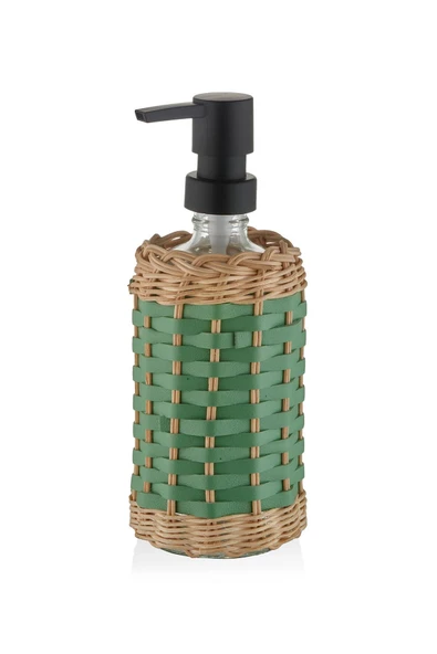 The Mia Rattan Cam Sıvı Sabunluk Yeşil 330 cc ürün görseli 1