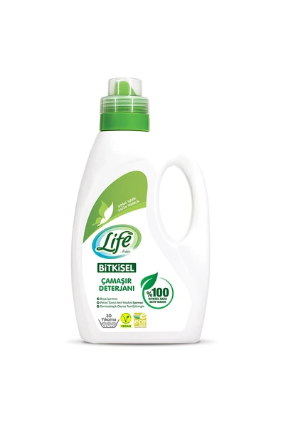 Life By Fakir Bitkisel Vegan Sıvı Çamaşır Deterjanı 1500 ml 30 Yıkama Renkliler ve Beyazlar ürün görseli 1