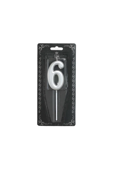 Rakam Mum 6 Numara Gümüş ürün görseli 1