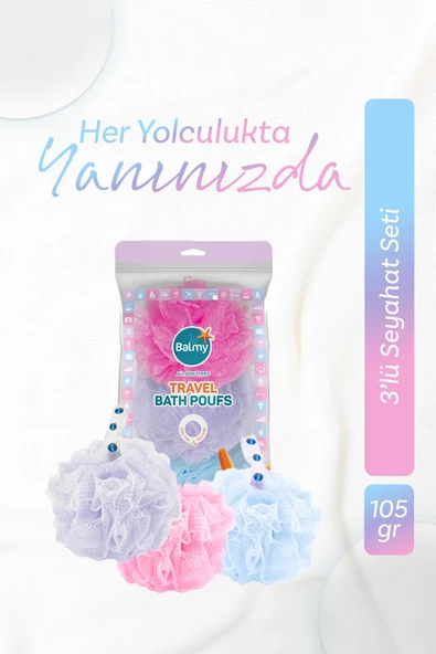 Balmy 3'lü Seyahat Banyo Lifi Seti - Resim 2