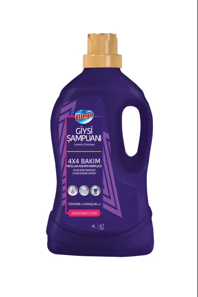 Bingo Sıvı Giysi Şampuanı Arındırıcı 67 Yıkama 4000 ml ürün görseli 1