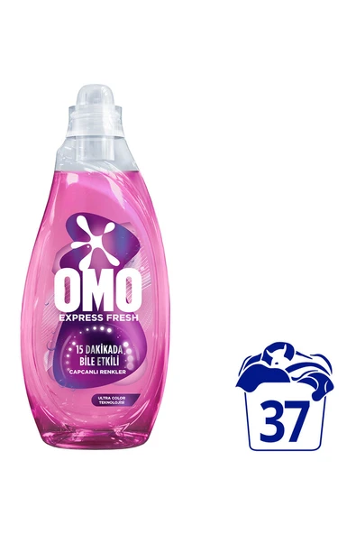 Omo Express Fresh Sıvı Bakım Deterjanı Capcanlı Renkler Renkli ve Siyahlar 37 Yıkama 1480 ml ürün görseli 1