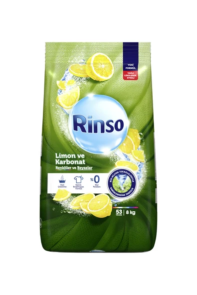 Rinso Limon Karbonat 8 kg Renkli+Beyaz ürün görseli 1
