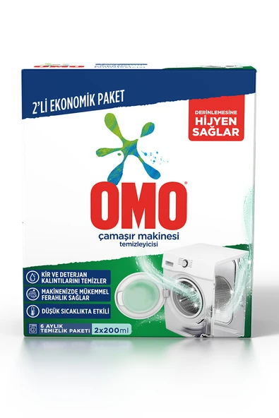Omo Çamaşır Makinası Temizleyici 2x200 ml ürün görseli 1