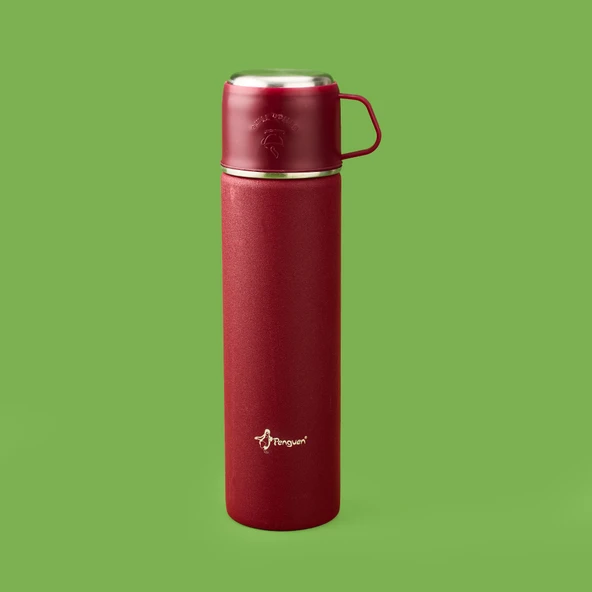 Bardaklı Termos Seti - Bordo - 500 ml - Resim 2