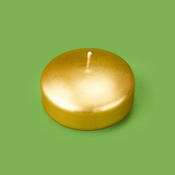 4'lü Yüzen Mum - Gold - 5 cm - Resim 3