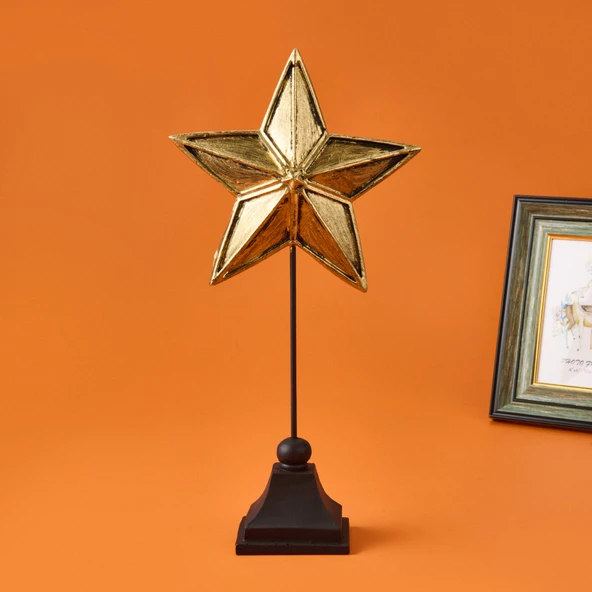 Deco Star Dekor - Siyah / Gold - 33 cm - Resim 3