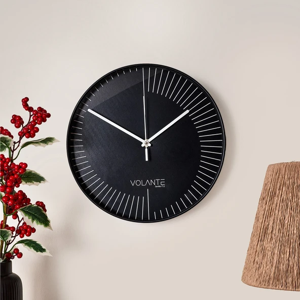 Effect Modern Duvar Saati - Siyah - 30 cm ürün görseli 1