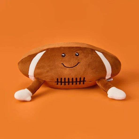 Soft Rugby Top Figürlü Yastık - Kahverengi - 35x20 cm ürün görseli 1