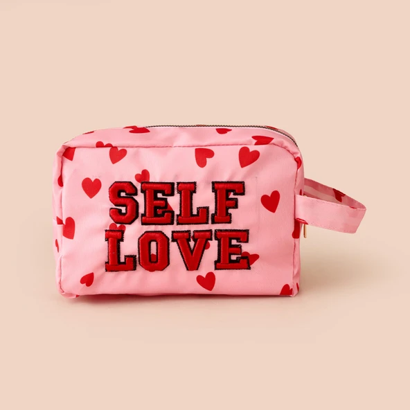 Living Self Love Kozmetik Çantası - Pembe - 21x12x8 cm ürün görseli 1