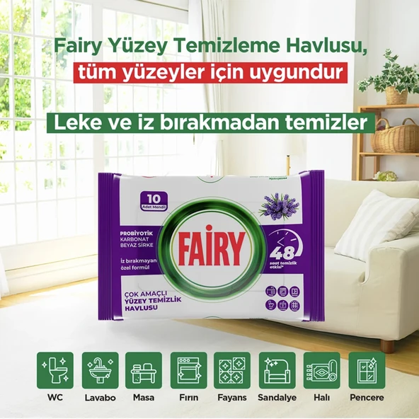 10'lu Yüzey Temizlik Havlusu - Lavanta Yağı ürün görseli 1