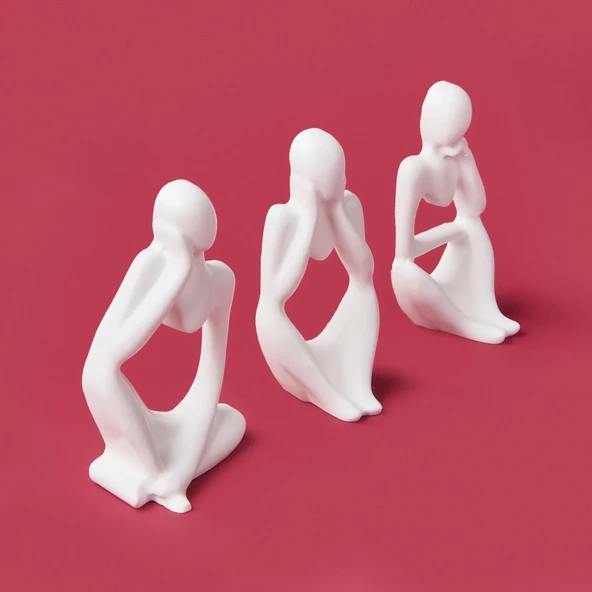 Deco Human 3'lü Biblo - Beyaz - Resim 3