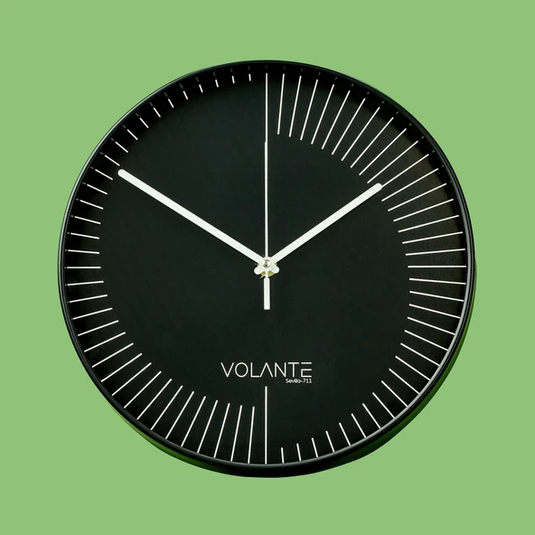 Effect Modern Duvar Saati - Siyah - 30 cm - Resim 2