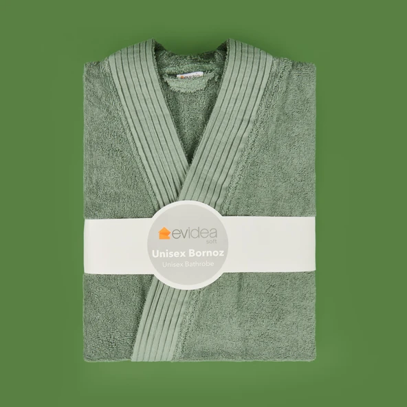 Soft Premium Unisex Bornoz - Haki - S / M - Resim 3