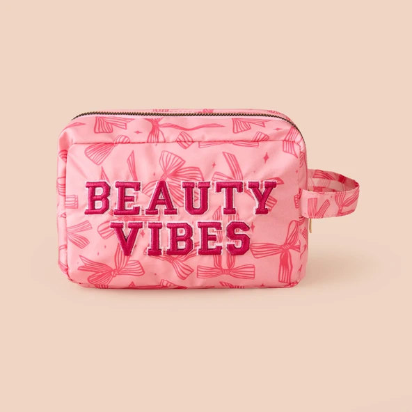 Living Beauty Vibes Kozmetik Çantası - Pembe - 21x12x8 cm ürün görseli 1